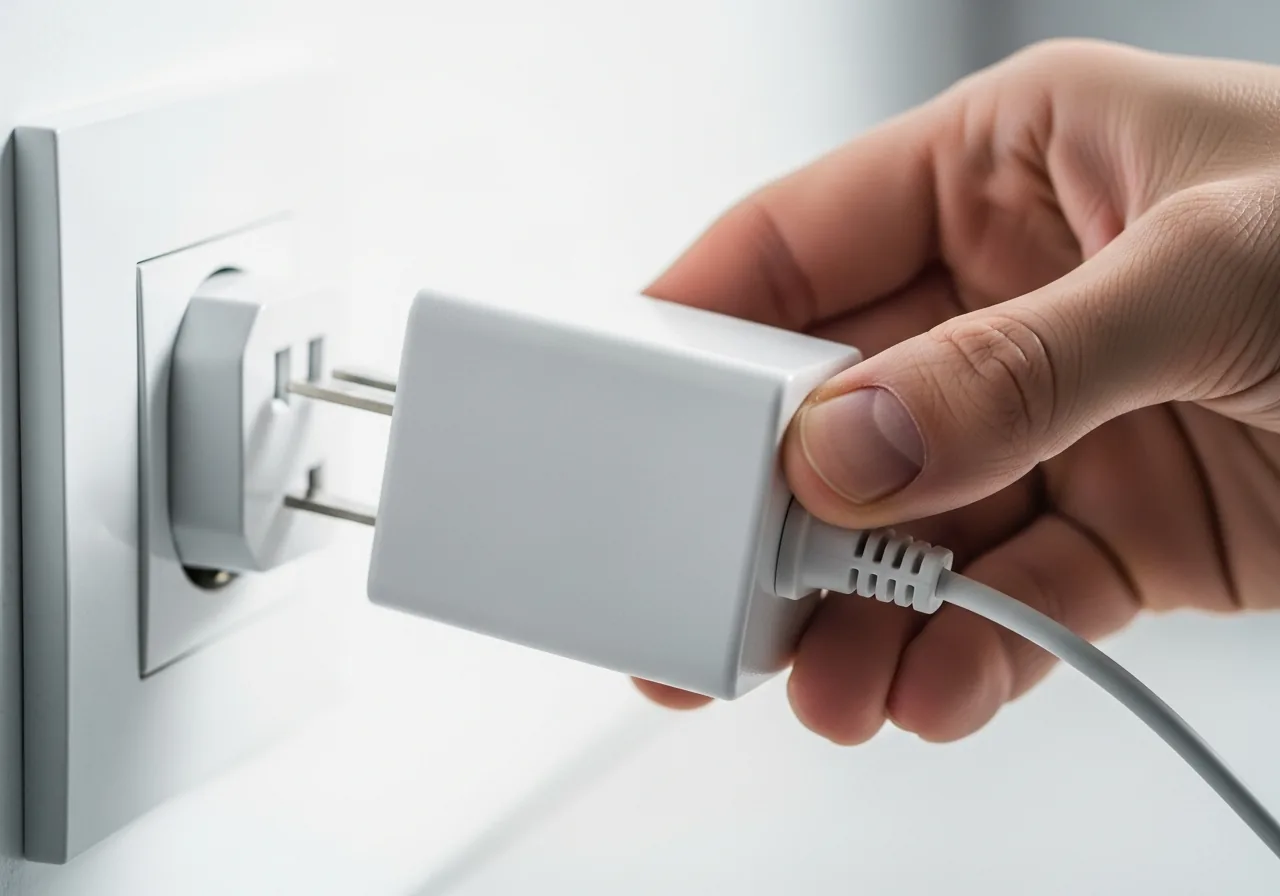 Unplug the overheating adapter