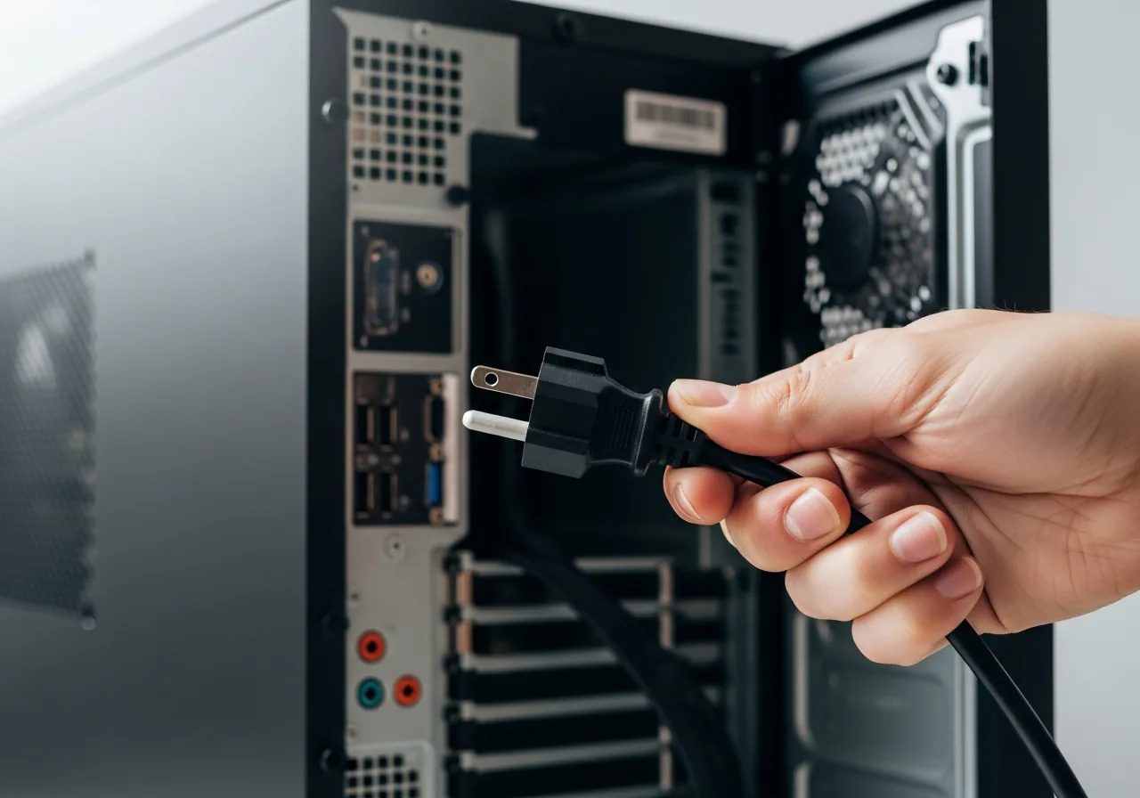 Unplug before opening the case