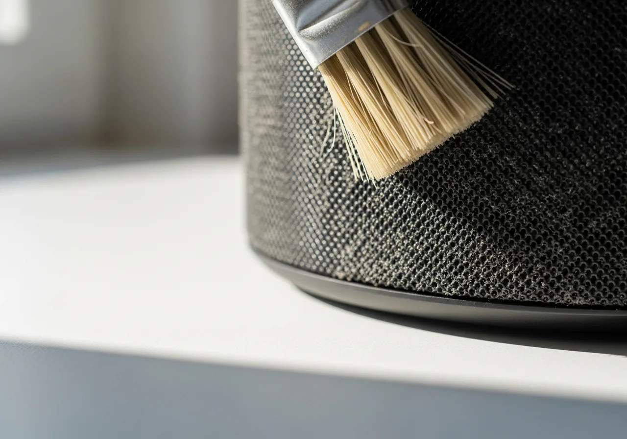 Gently clean the speaker grille