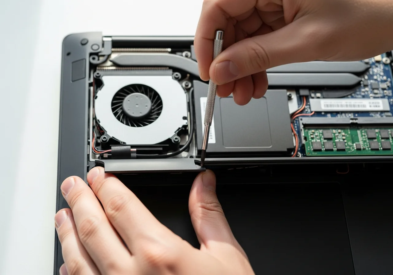 Open the case to reach the fan