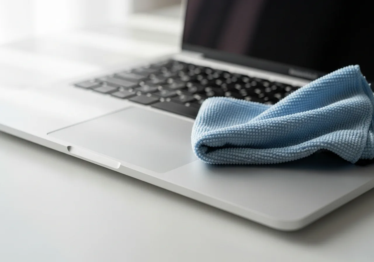 Wipe the trackpad surface