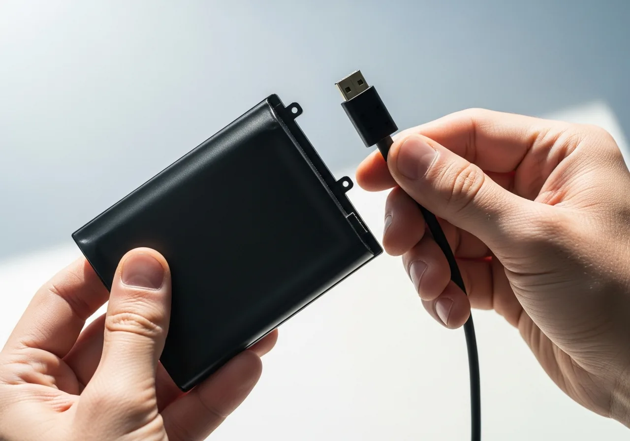 Inspect the battery and adapter