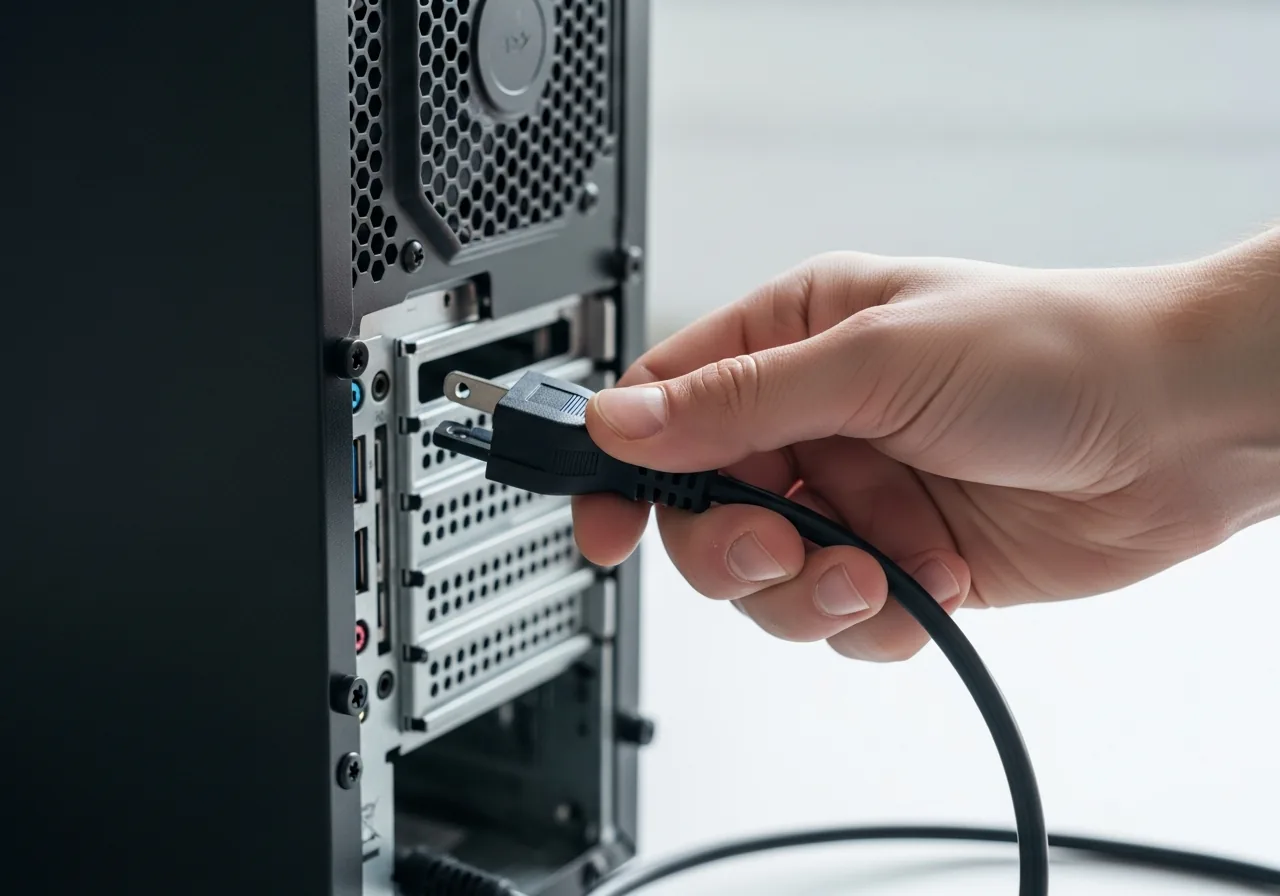 Shut down and disconnect power