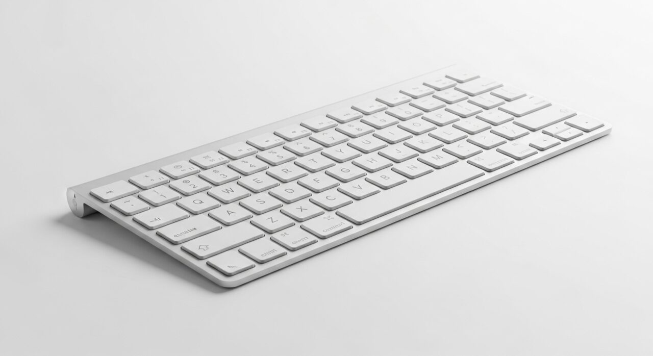 A close-up of a computer keyboard